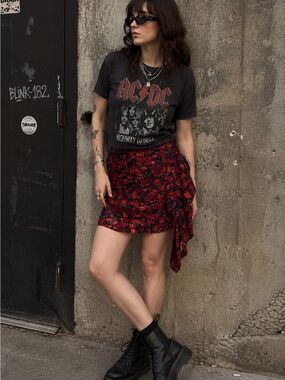 ASTR the Label Waverly Floral Ruched Mini Skirt | Medium | Like New